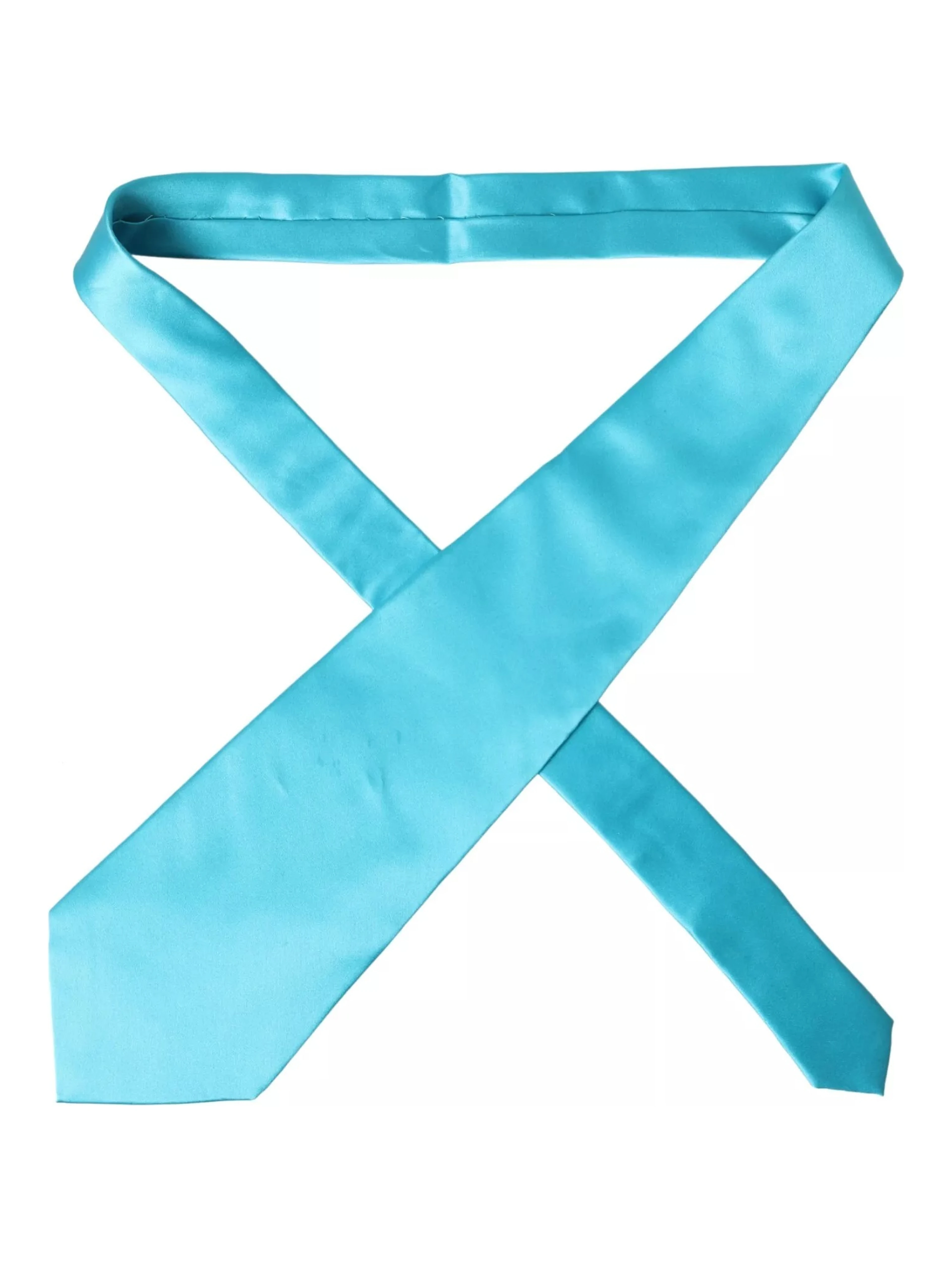 Light Blue 100% Silk Wide Mens Necktie