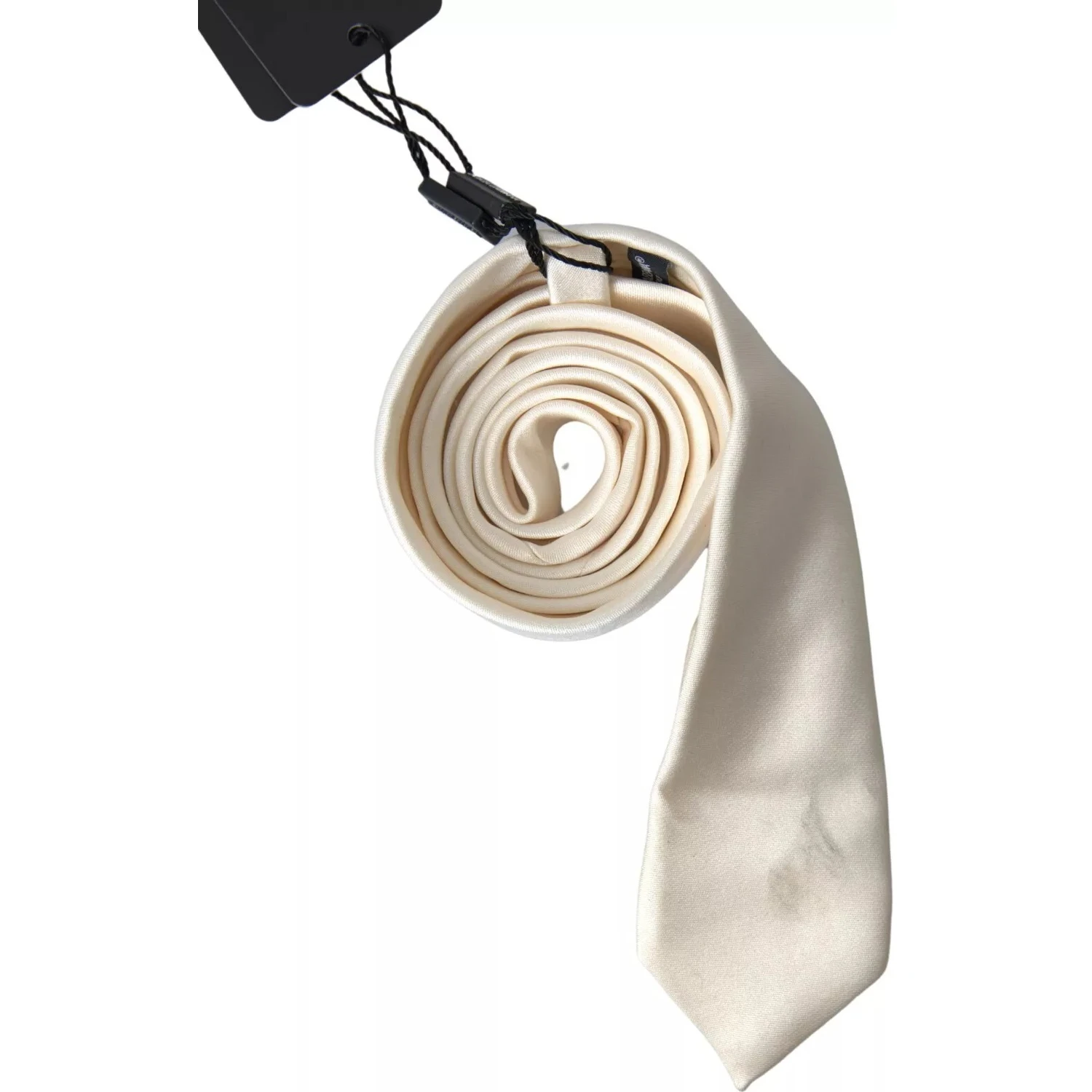 Off White Satin Silk Classic Men Necktie