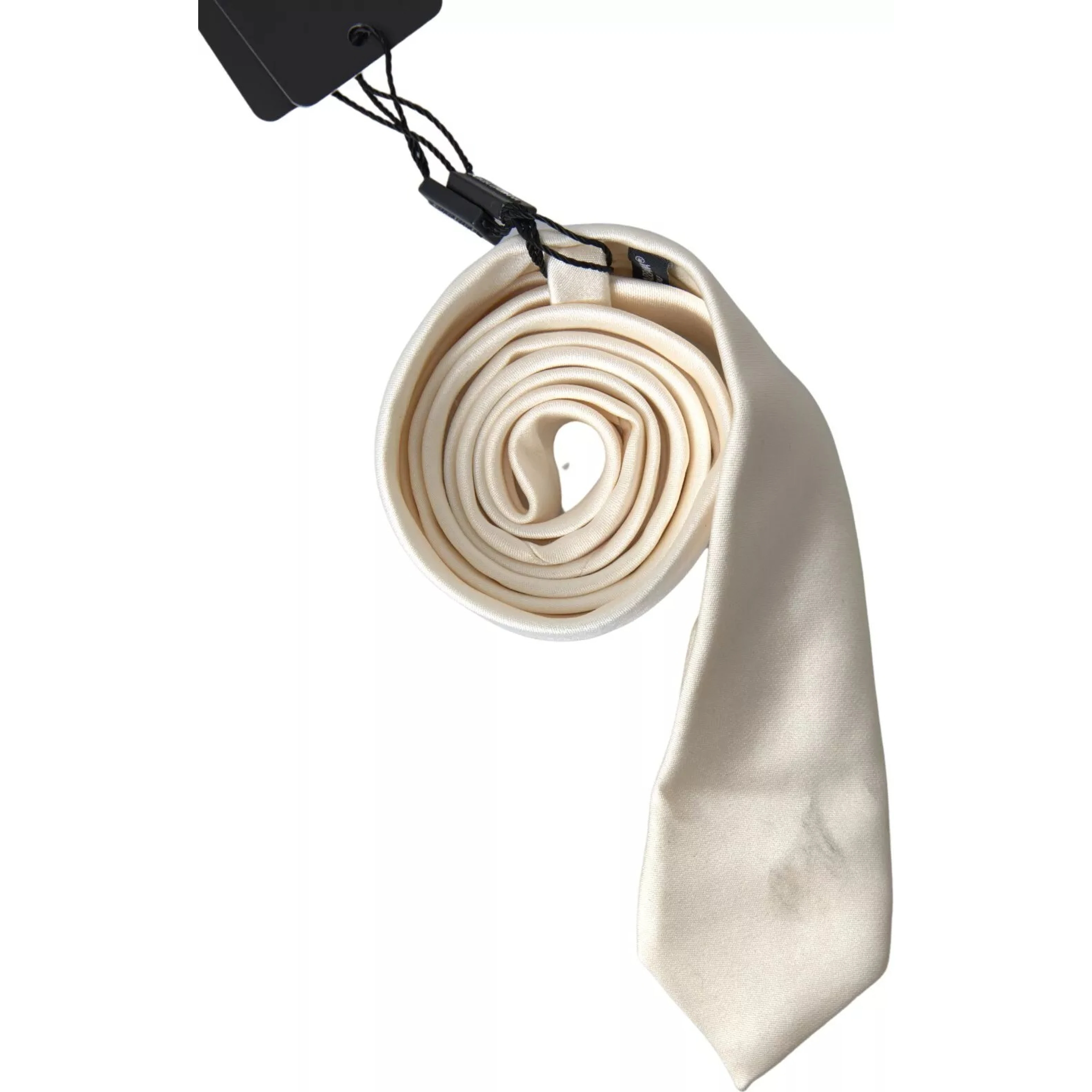 Off White Satin Silk Classic Men Necktie