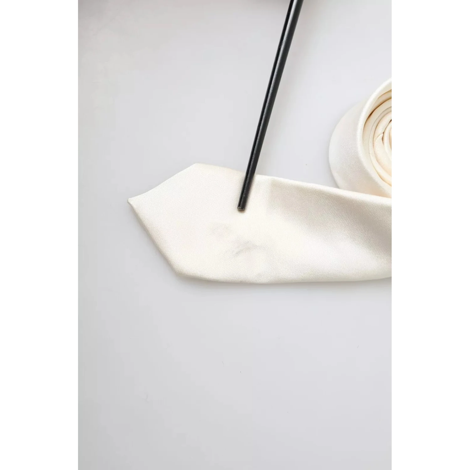 Off White Satin Silk Classic Men Necktie
