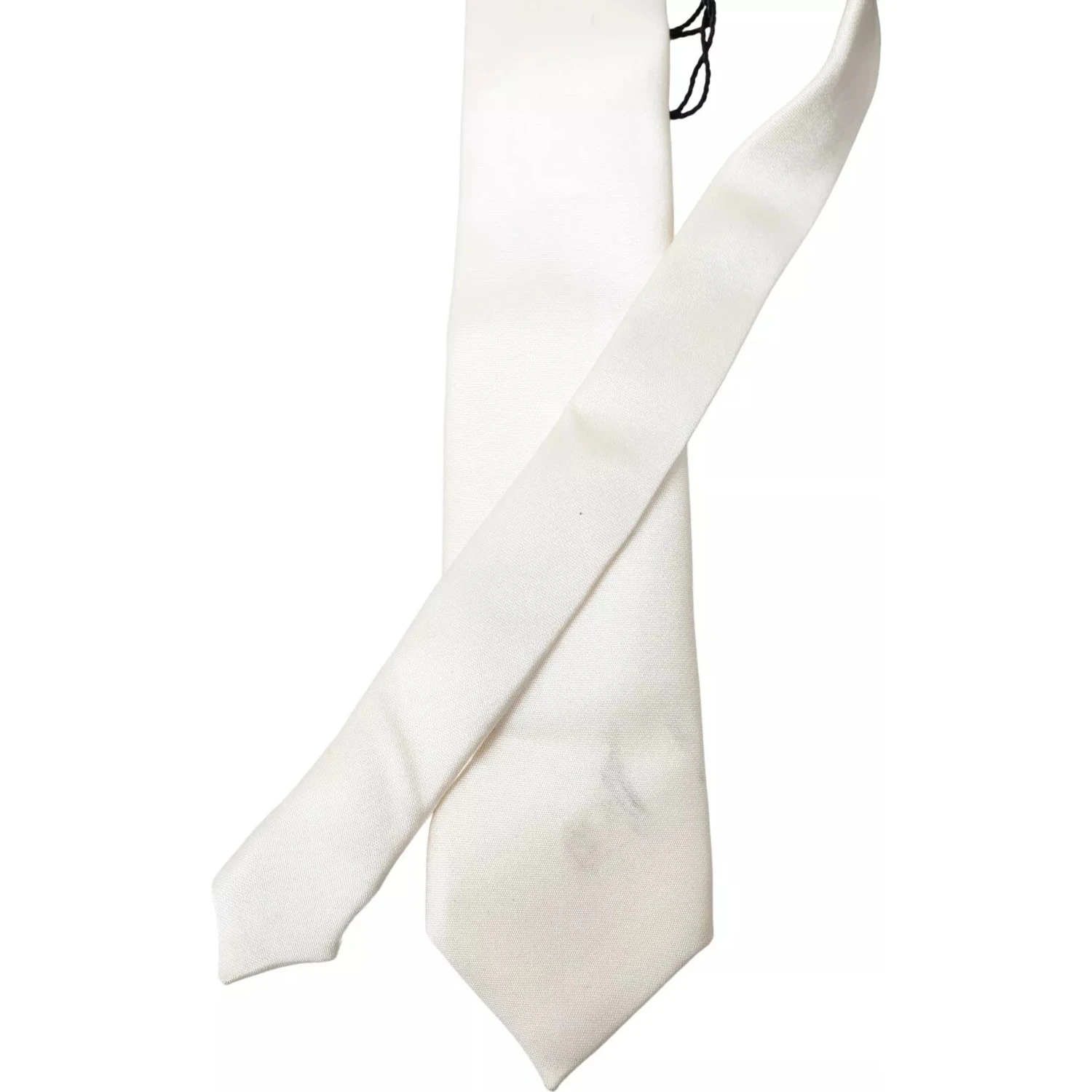 Off White Satin Silk Classic Men Necktie
