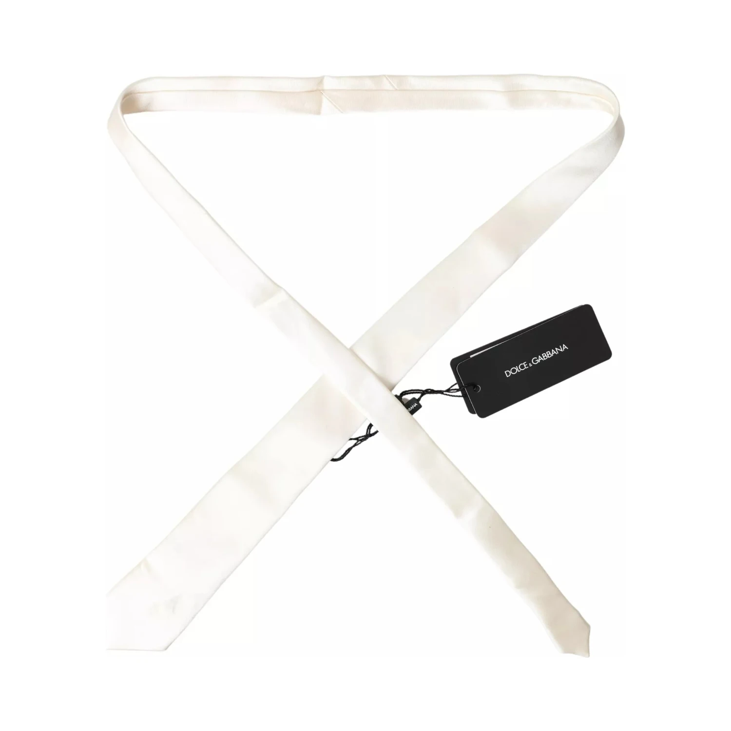 Off White Satin Silk Classic Men Necktie