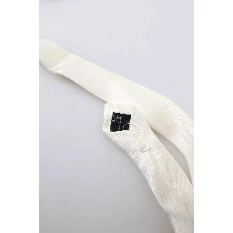 Off White Satin Silk Classic Men Necktie
