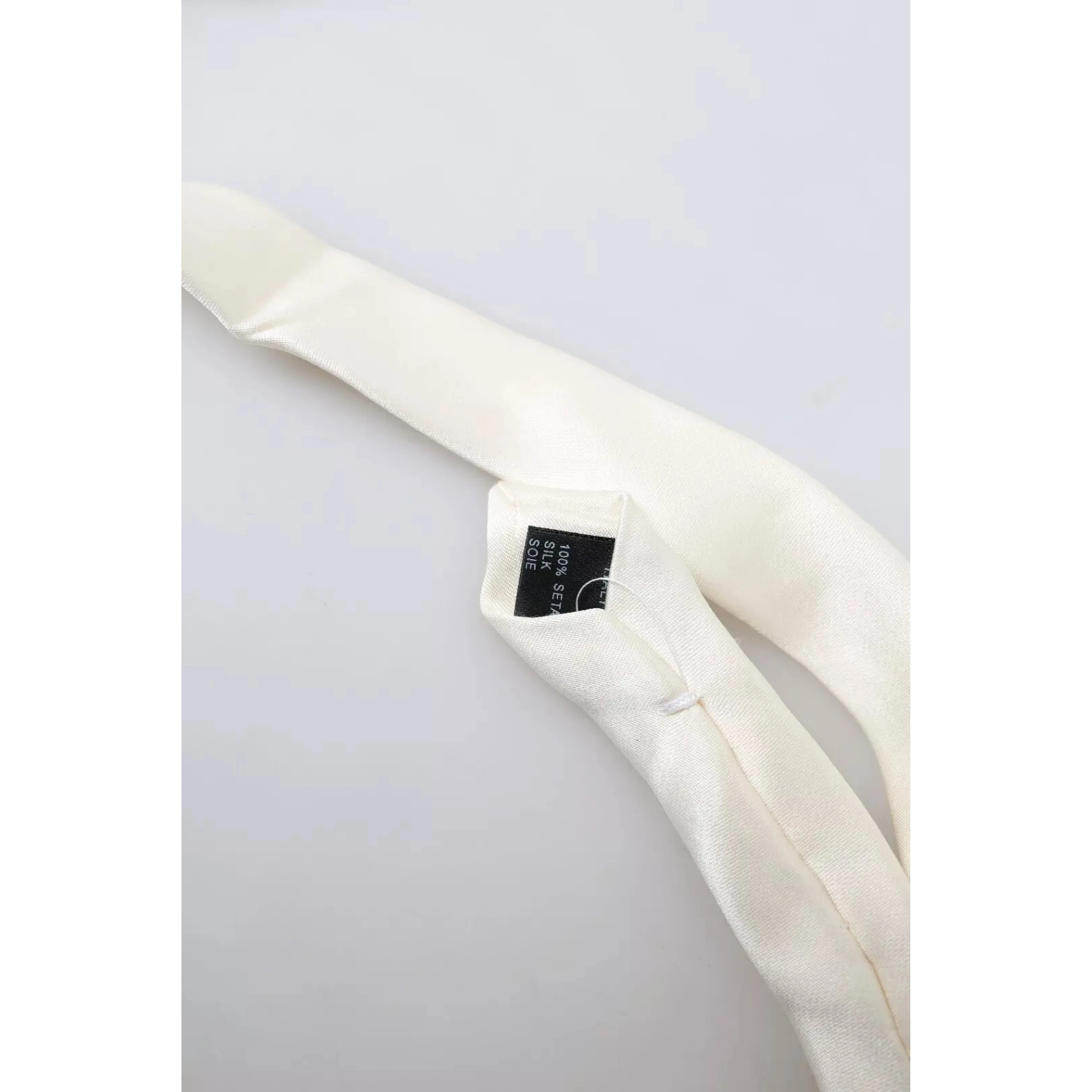 Off White Satin Silk Classic Men Necktie