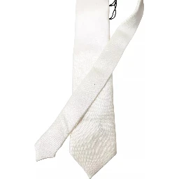Off White Satin Silk Classic Men Necktie