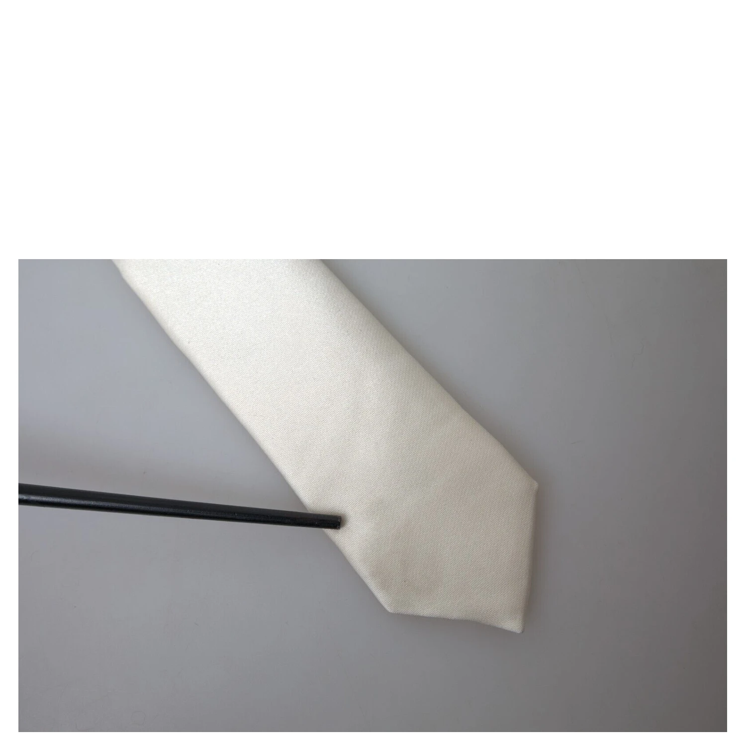 Off White Satin Silk Classic Men Necktie