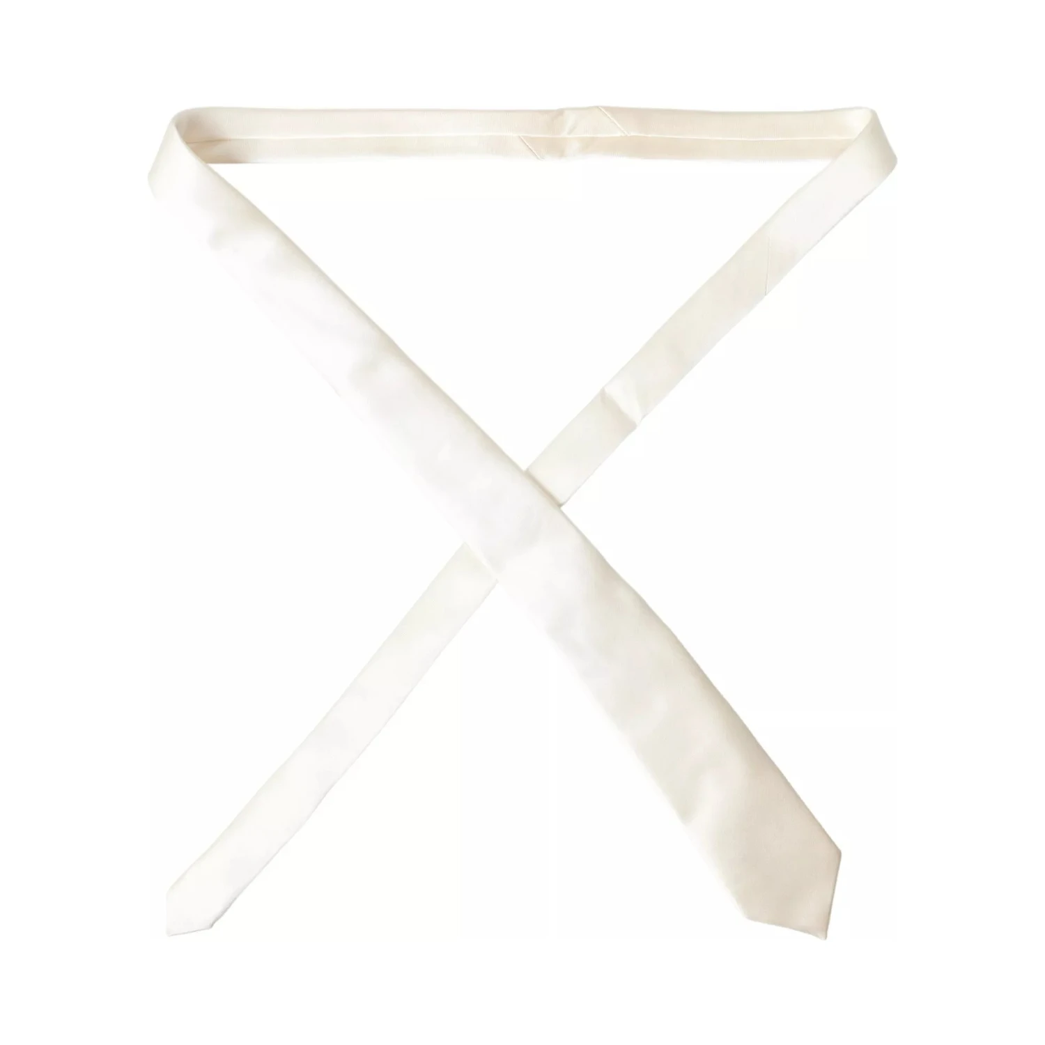 Off White Satin Silk Classic Men Necktie