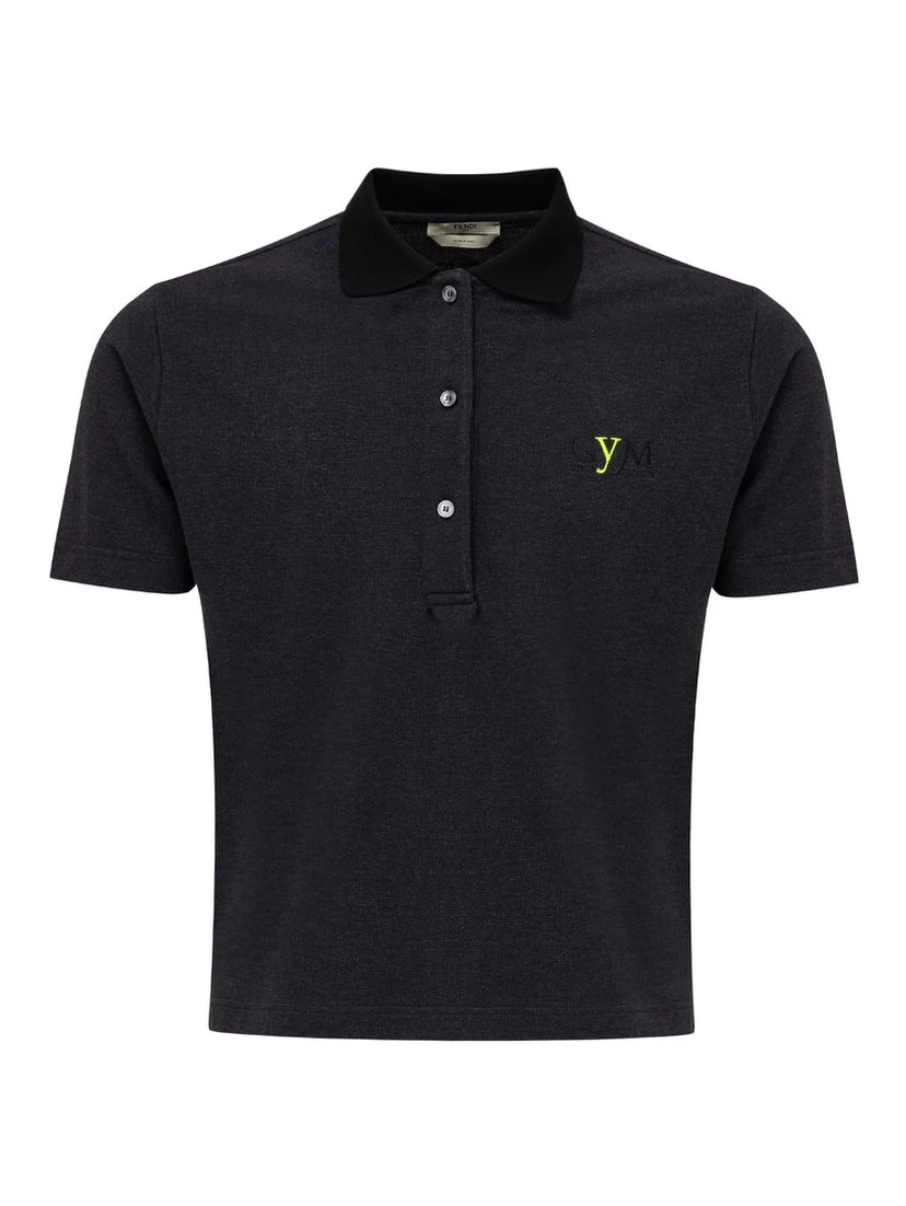 Black Cotton Polo Shirt
