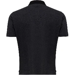 Black Cotton Polo Shirt