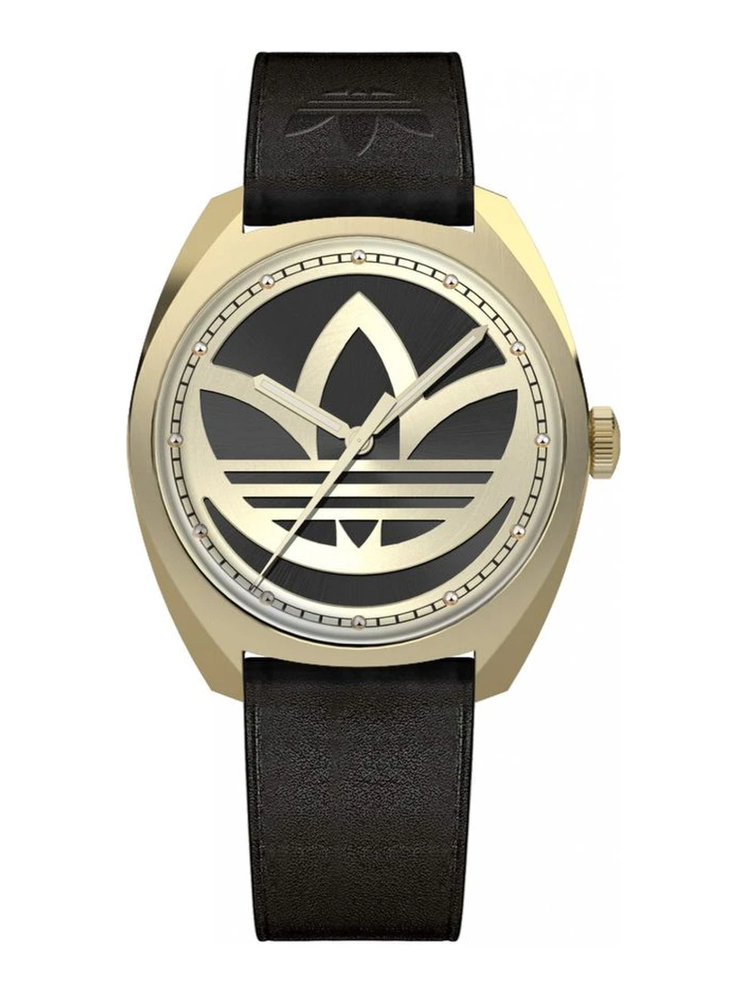 ساعة يد رسمية من الجلد الأسود