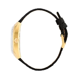 Black Leather Dress Watch