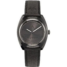 Black Leather Dress Watch