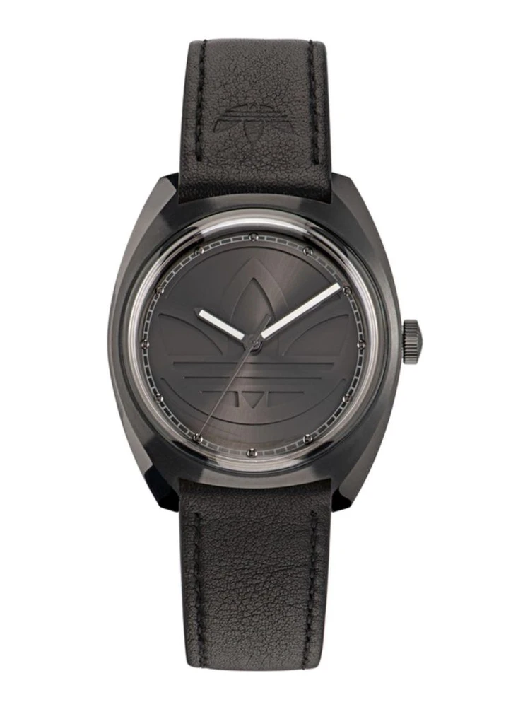 ساعة يد رسمية من الجلد الأسود