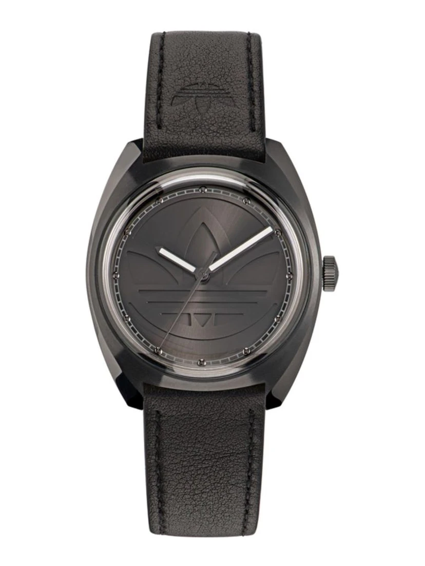 ساعة يد رسمية من الجلد الأسود
