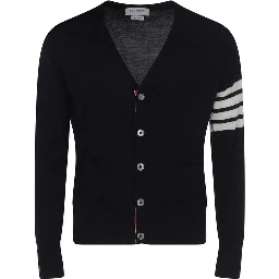 Blue Fleece Wool Cardigan