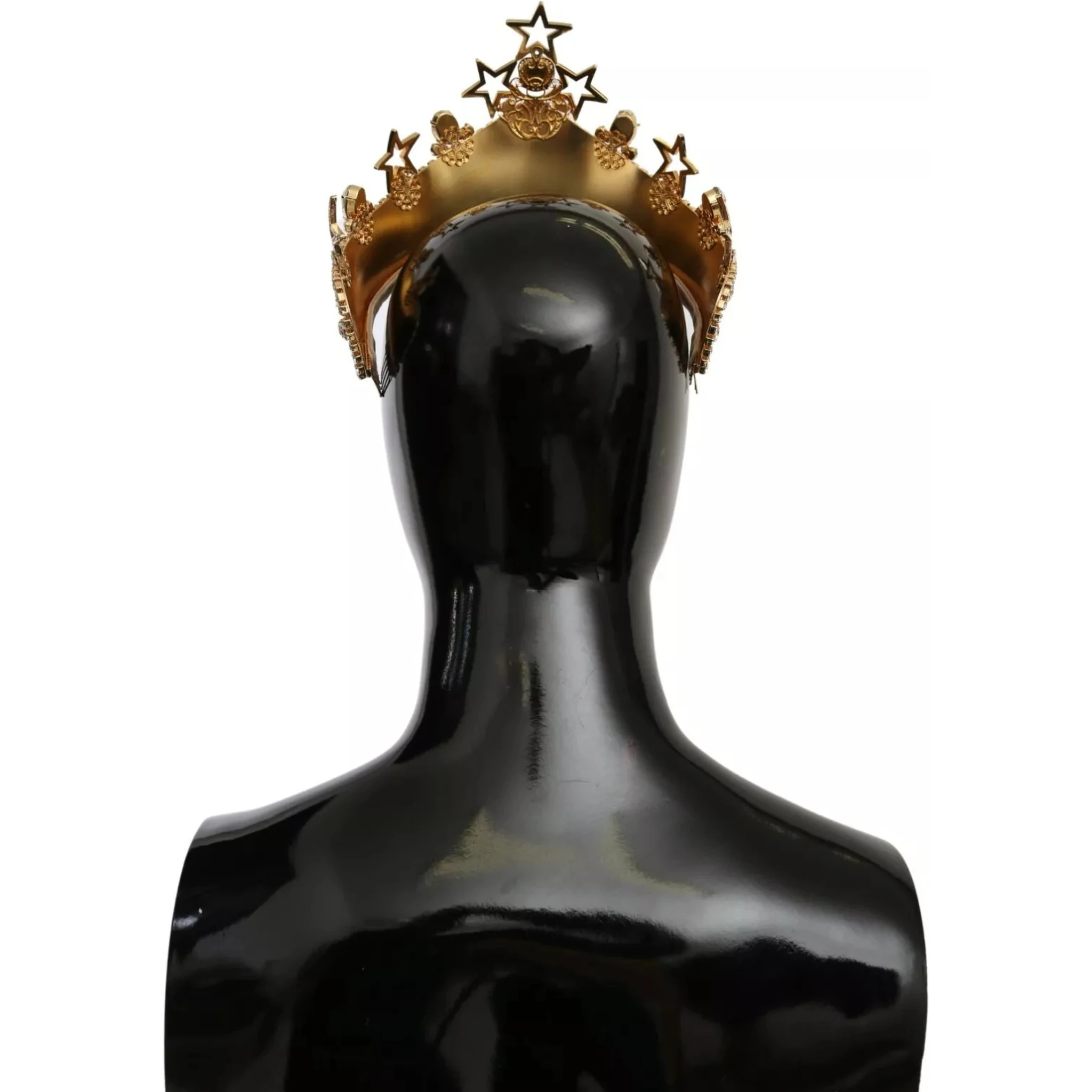 Gold Crystal Star STRASS Crown Logo Tiara Diadem