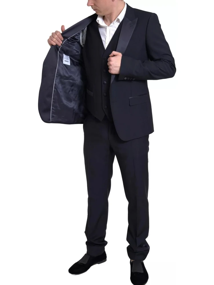 Black 3 Piece Single Breasted MARTINI Suit alternative
