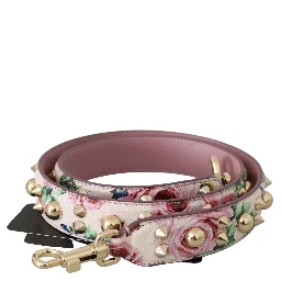 Pink Floral Leather Stud Accessory Shoulder Strap