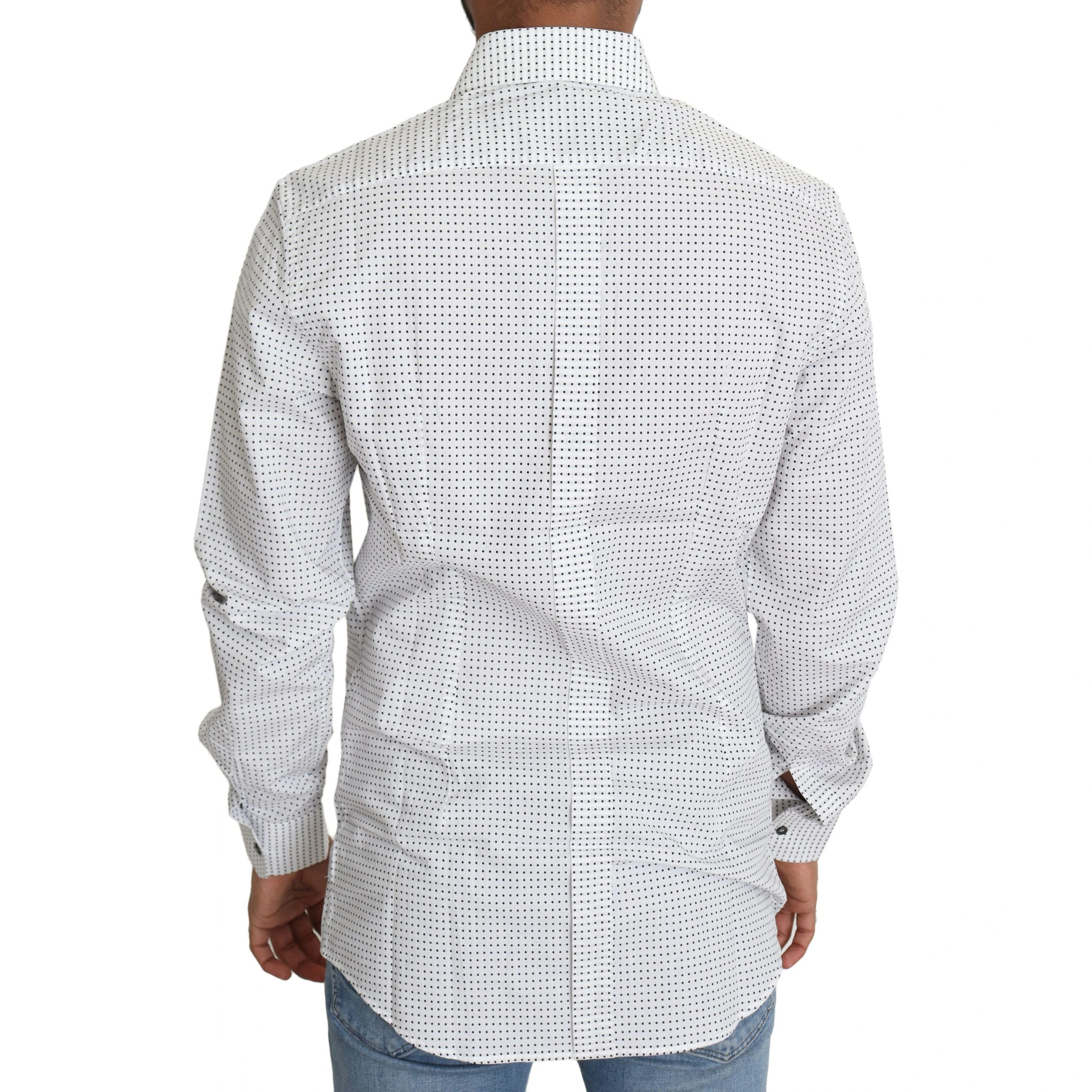 Black White Polka Dots Dress Shirt