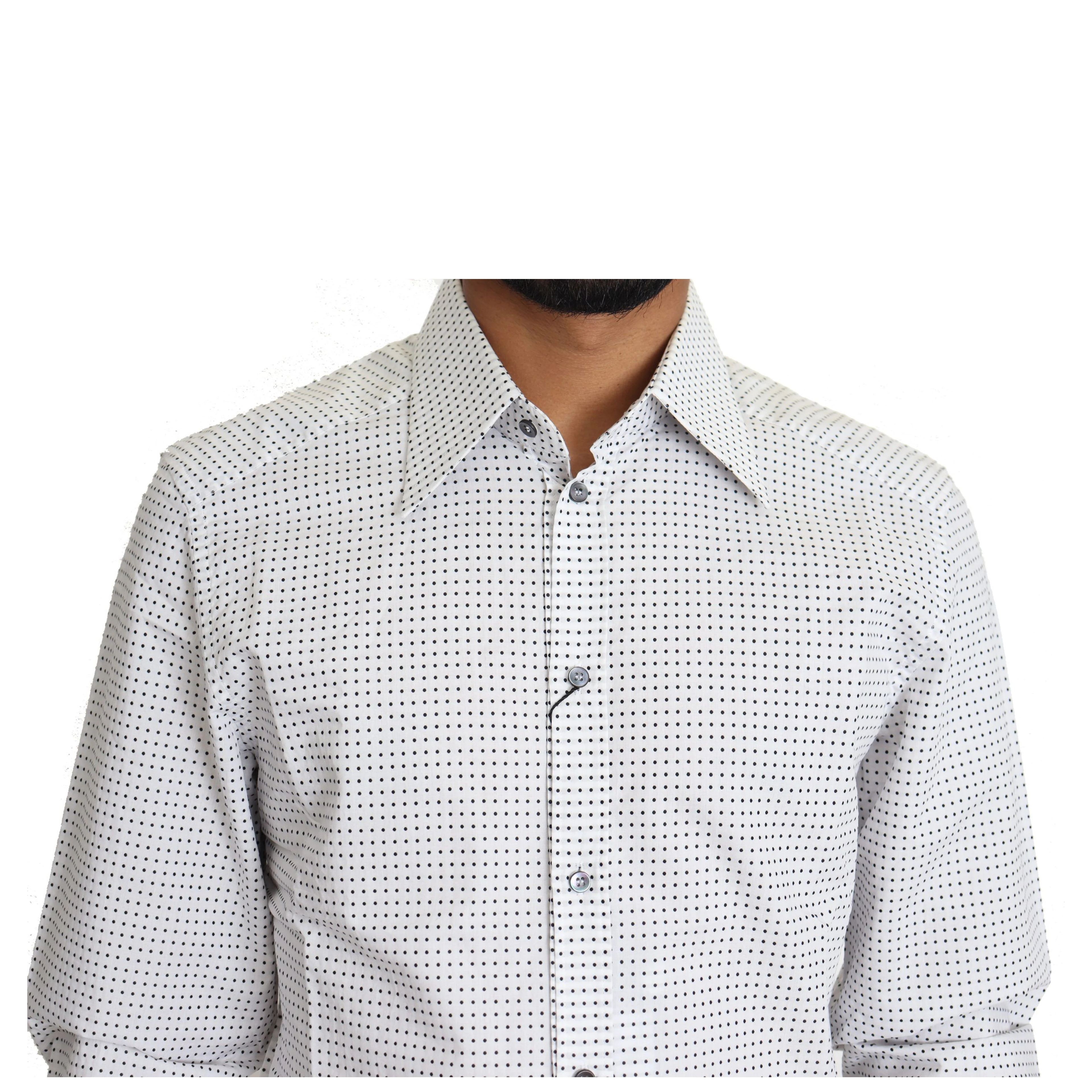 Black White Polka Dots Dress Shirt