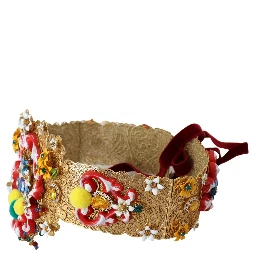 Embellished Floral Crystal Wide Waist Carretto Belt