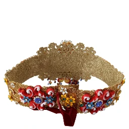 Embellished Floral Crystal Wide Waist Carretto Belt