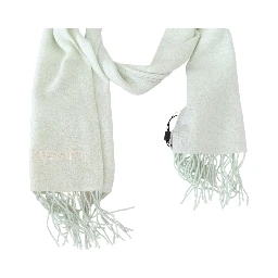 Light Green Pattern Cashmere Unisex Wrap Fringes Scarf