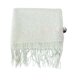 Light Green Pattern Cashmere Unisex Wrap Fringes Scarf