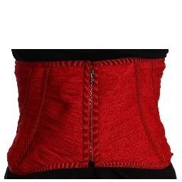 Red Corset Belt Stretch Waist Strap Silk Top