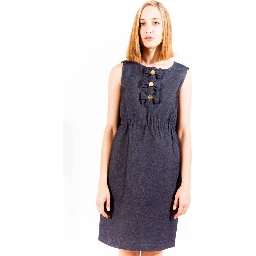 Blue Cotton Women Dress