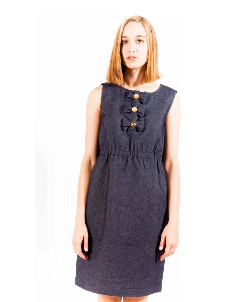 Blue Cotton Women Dress