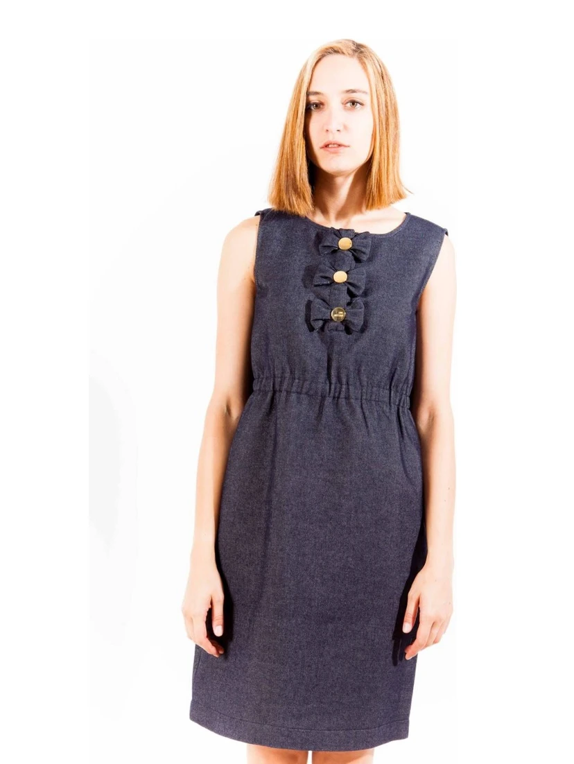 Blue Cotton Women Dress