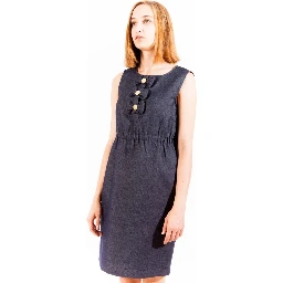 Blue Cotton Women Dress