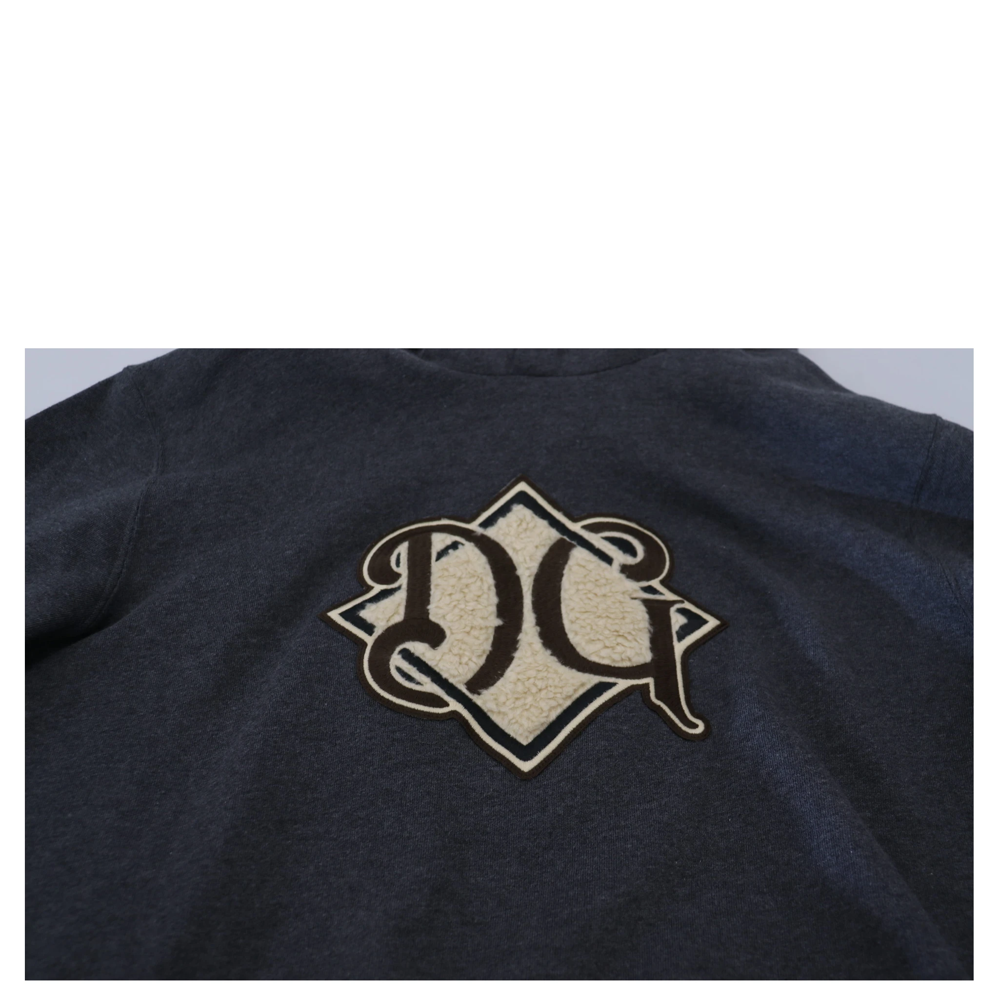 Gray Logo Cotton Hooded Sweatshirt Sweater