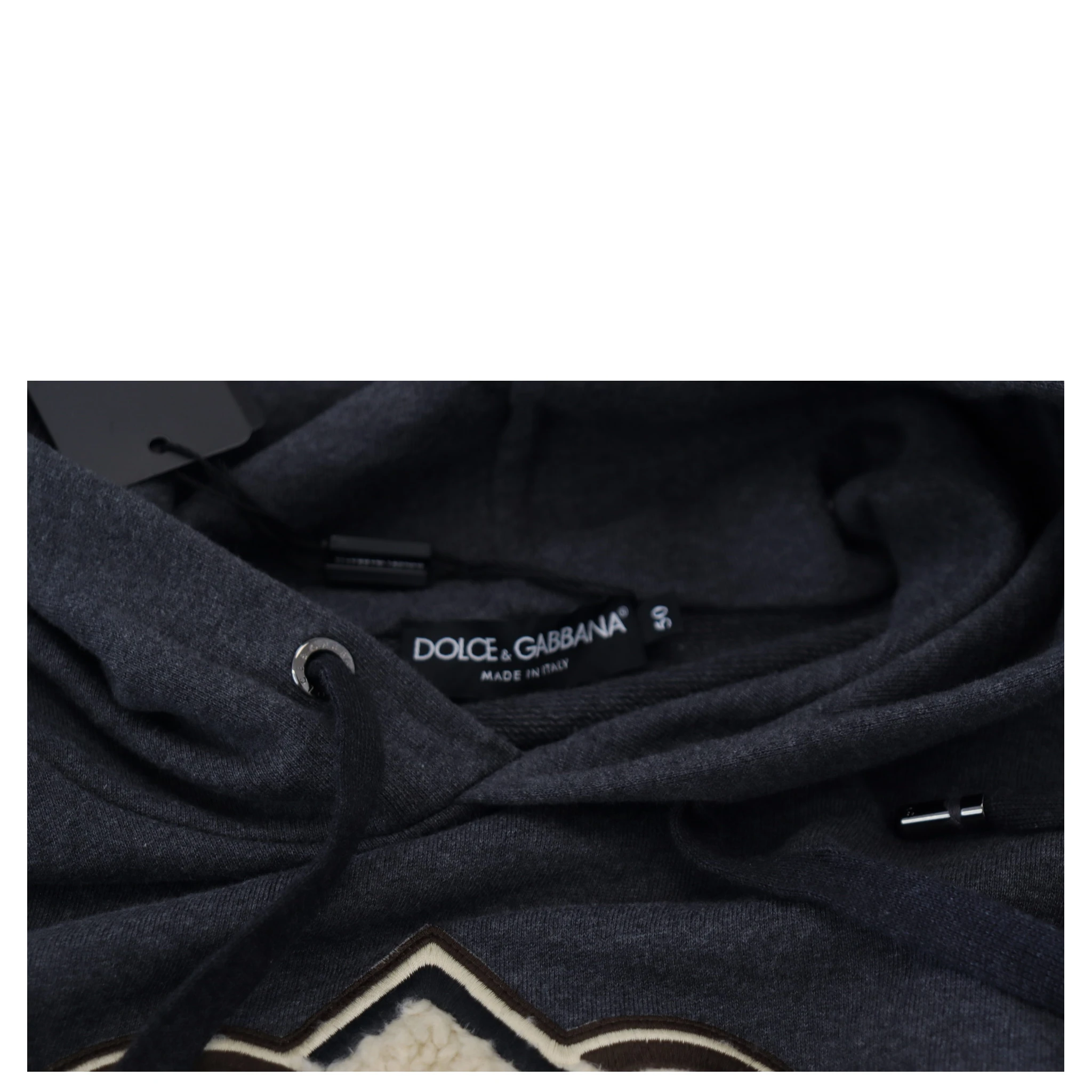 Gray Logo Cotton Hooded Sweatshirt Sweater