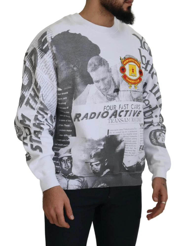 White Cotton Crewneck Pullover Sweatshirt Sweater alternative