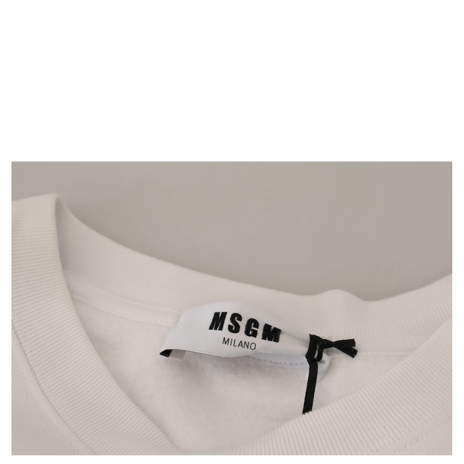 White Cotton Crewneck Pullover Sweatshirt Sweater