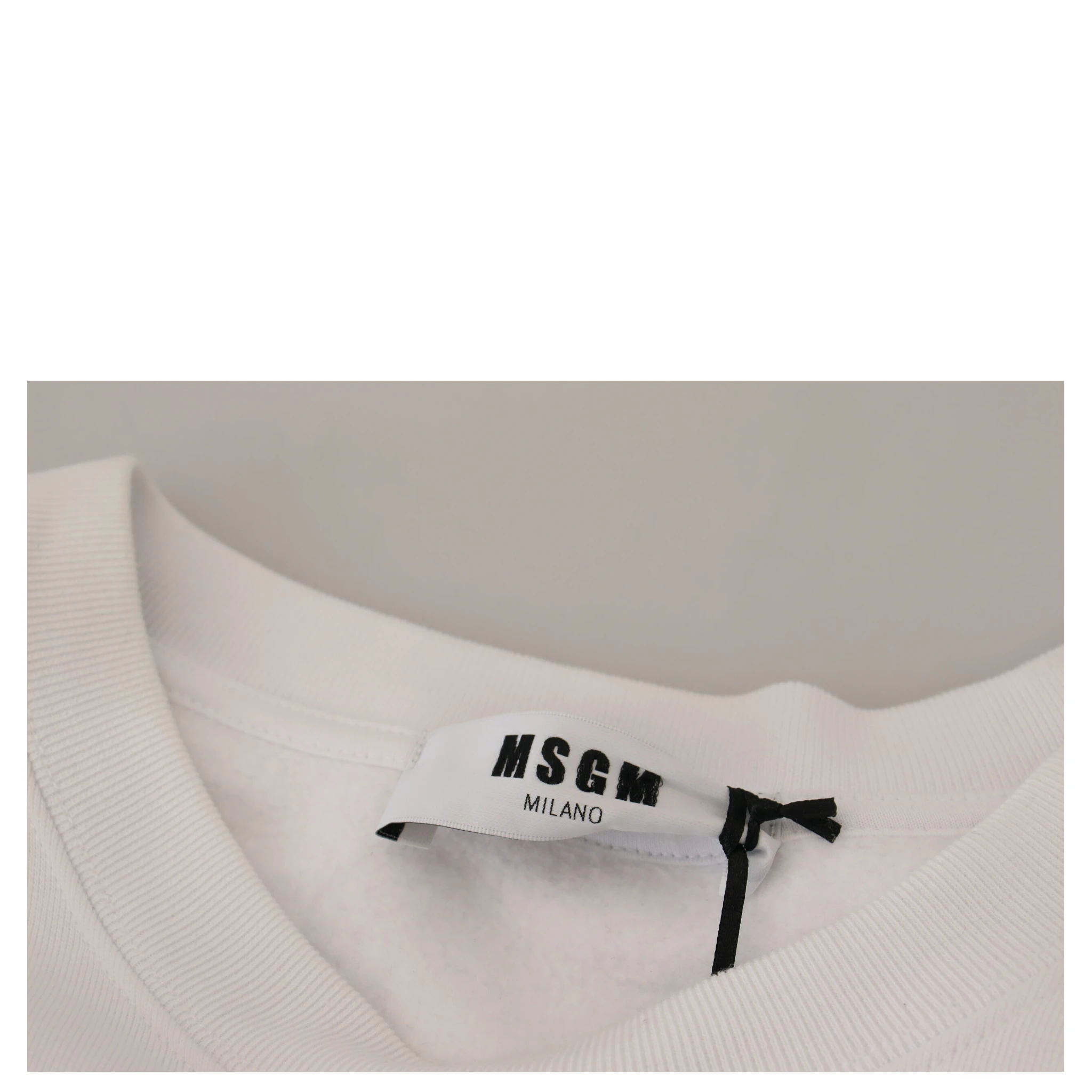 White Cotton Crewneck Pullover Sweatshirt Sweater