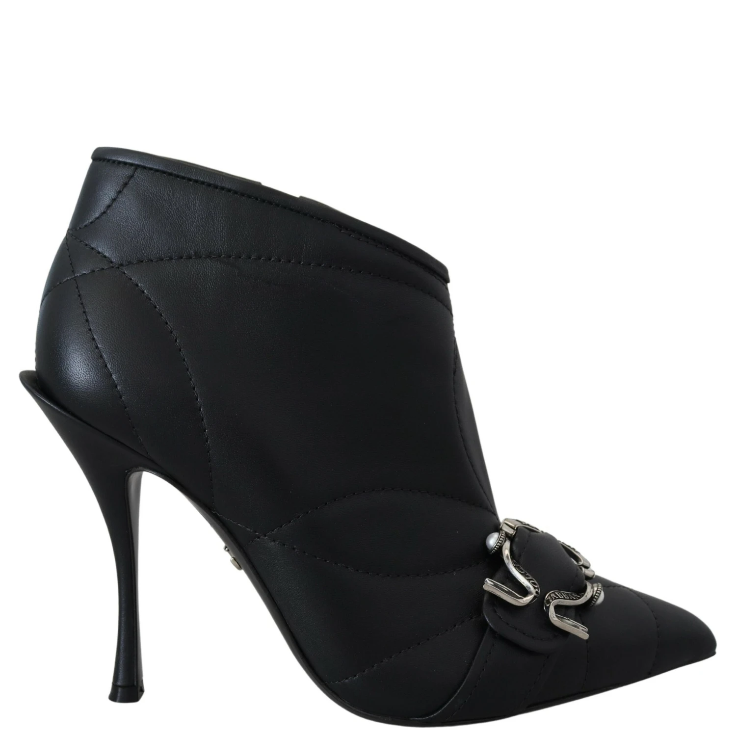 Black Devotion Quilted Buckled Ankle Boots Shoes