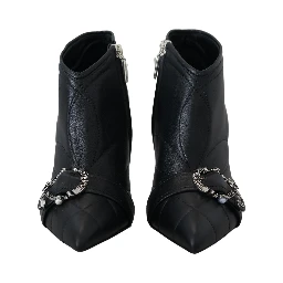 Black Devotion Quilted Buckled Ankle Boots Shoes