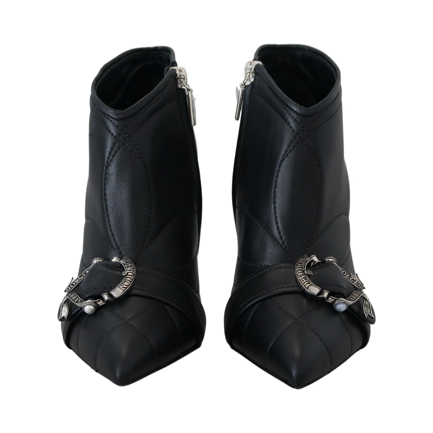 Black Devotion Quilted Buckled Ankle Boots Shoes