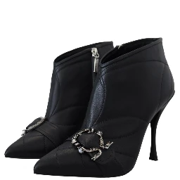 Black Devotion Quilted Buckled Ankle Boots Shoes