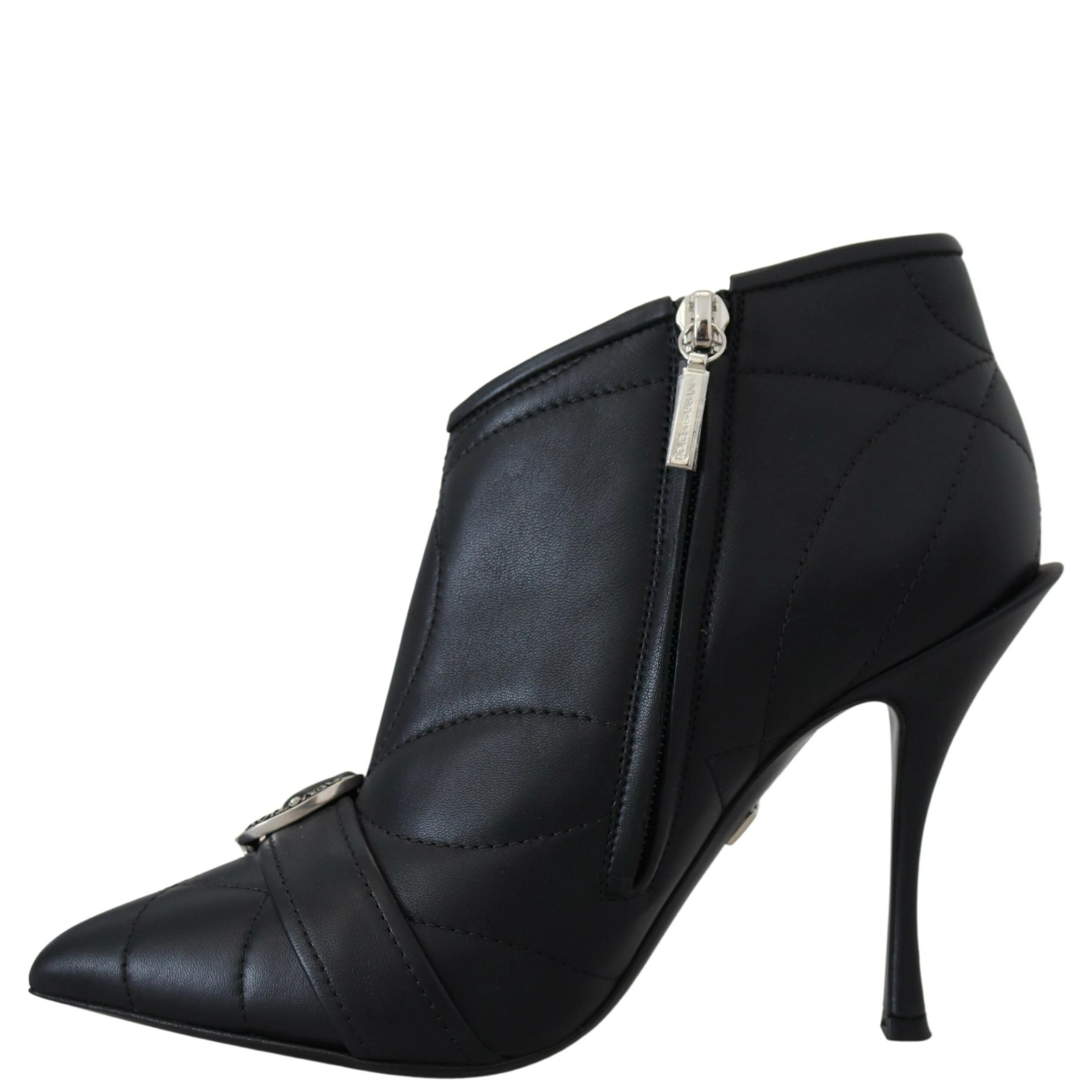 Black Devotion Quilted Buckled Ankle Boots Shoes