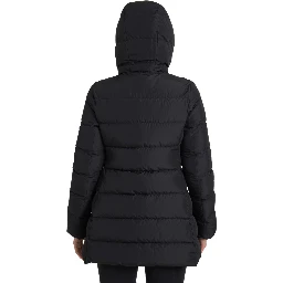 Black Polyester Hooded Reversible Jacket