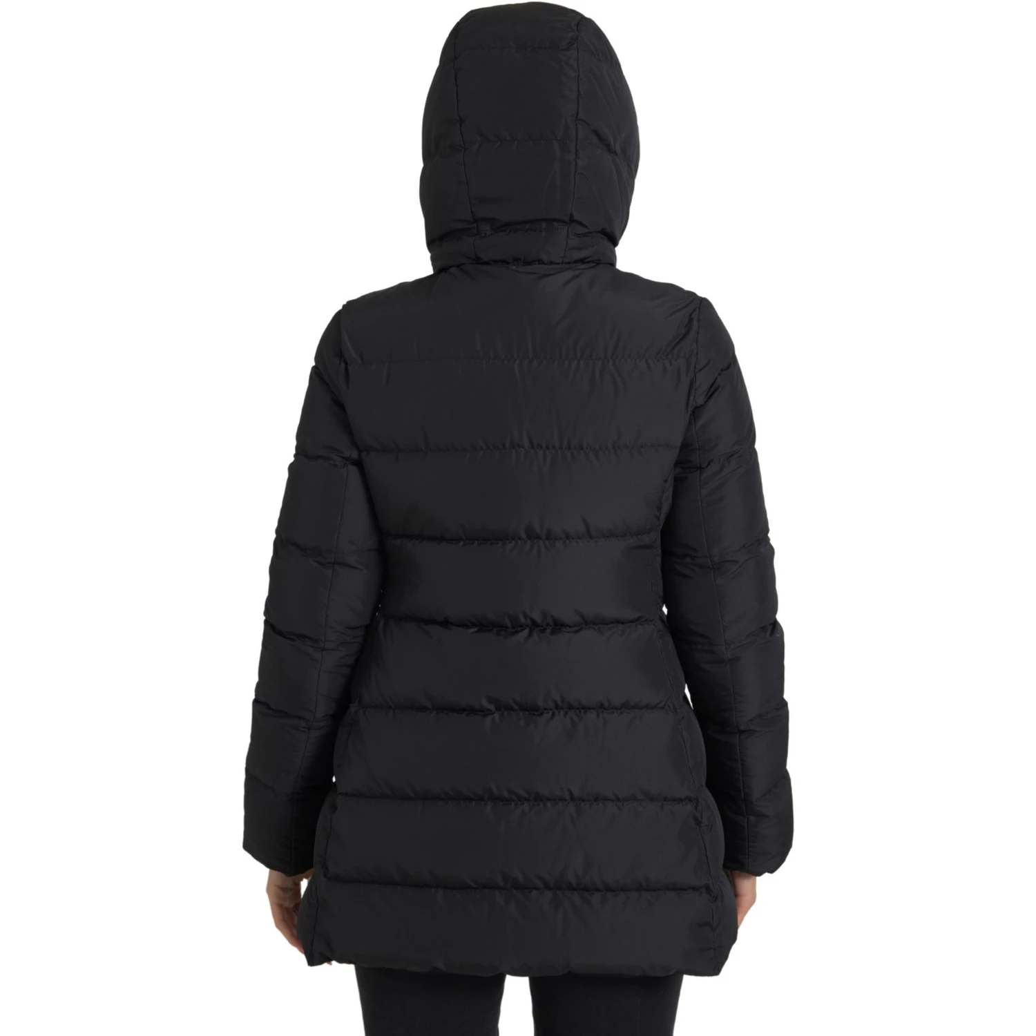 Black Polyester Hooded Reversible Jacket