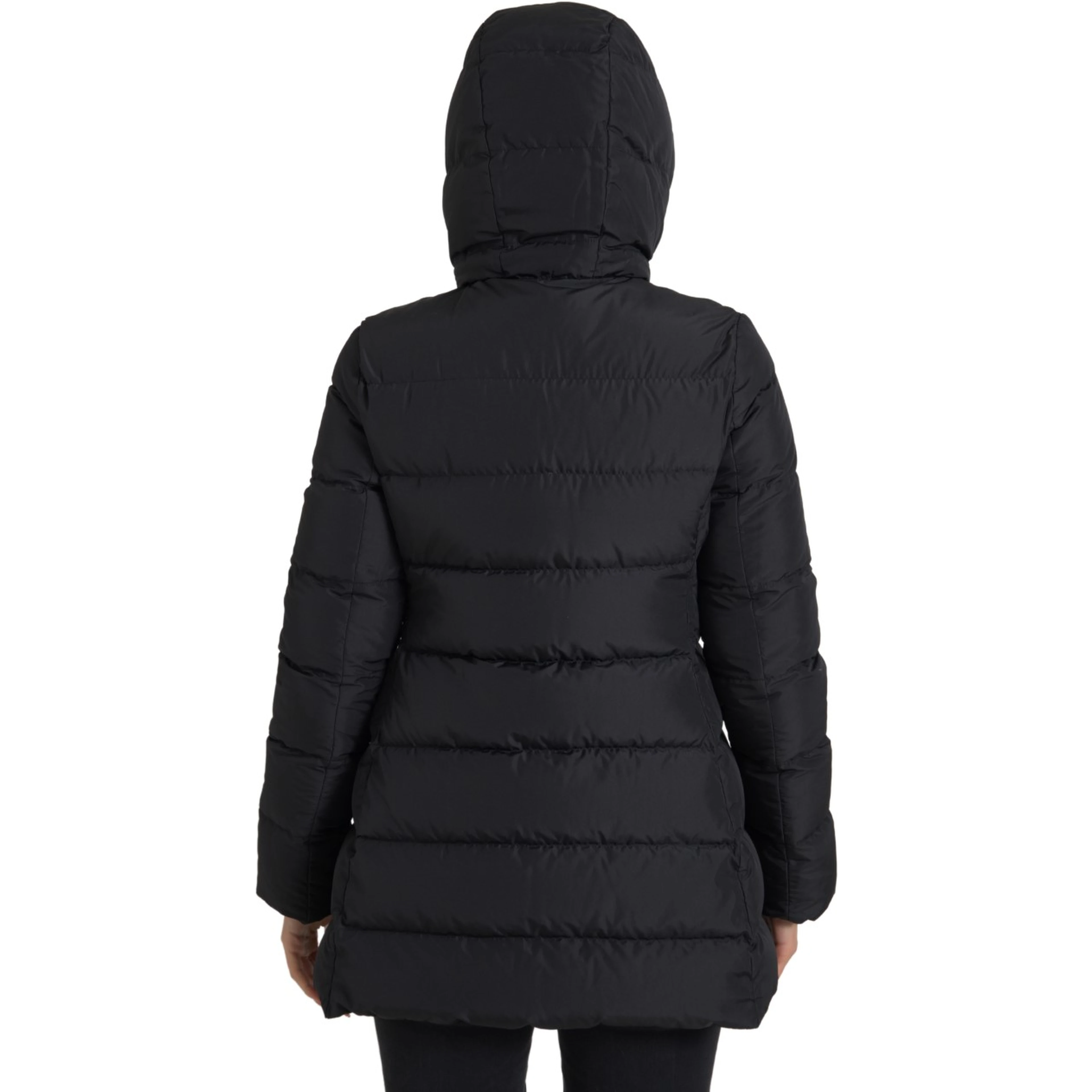 Black Polyester Hooded Reversible Jacket
