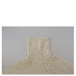 Cream Wool Knit Turtleneck Pullover Sweater