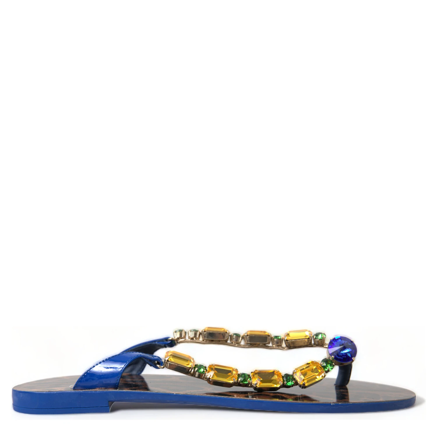 Blue Crystals Flats Sandals Beachwear Shoes