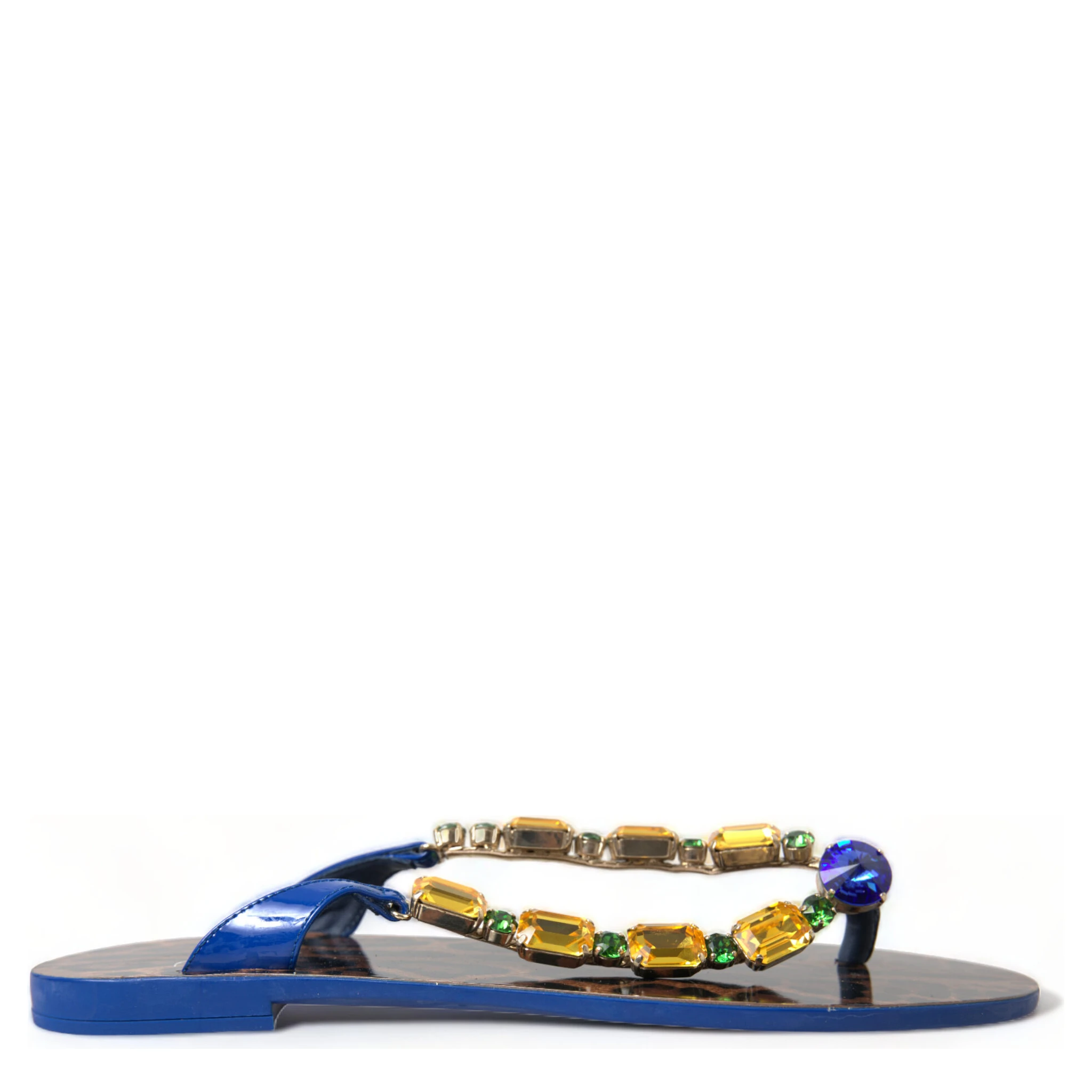 Blue Crystals Flats Sandals Beachwear Shoes