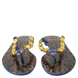Blue Crystals Flats Sandals Beachwear Shoes
